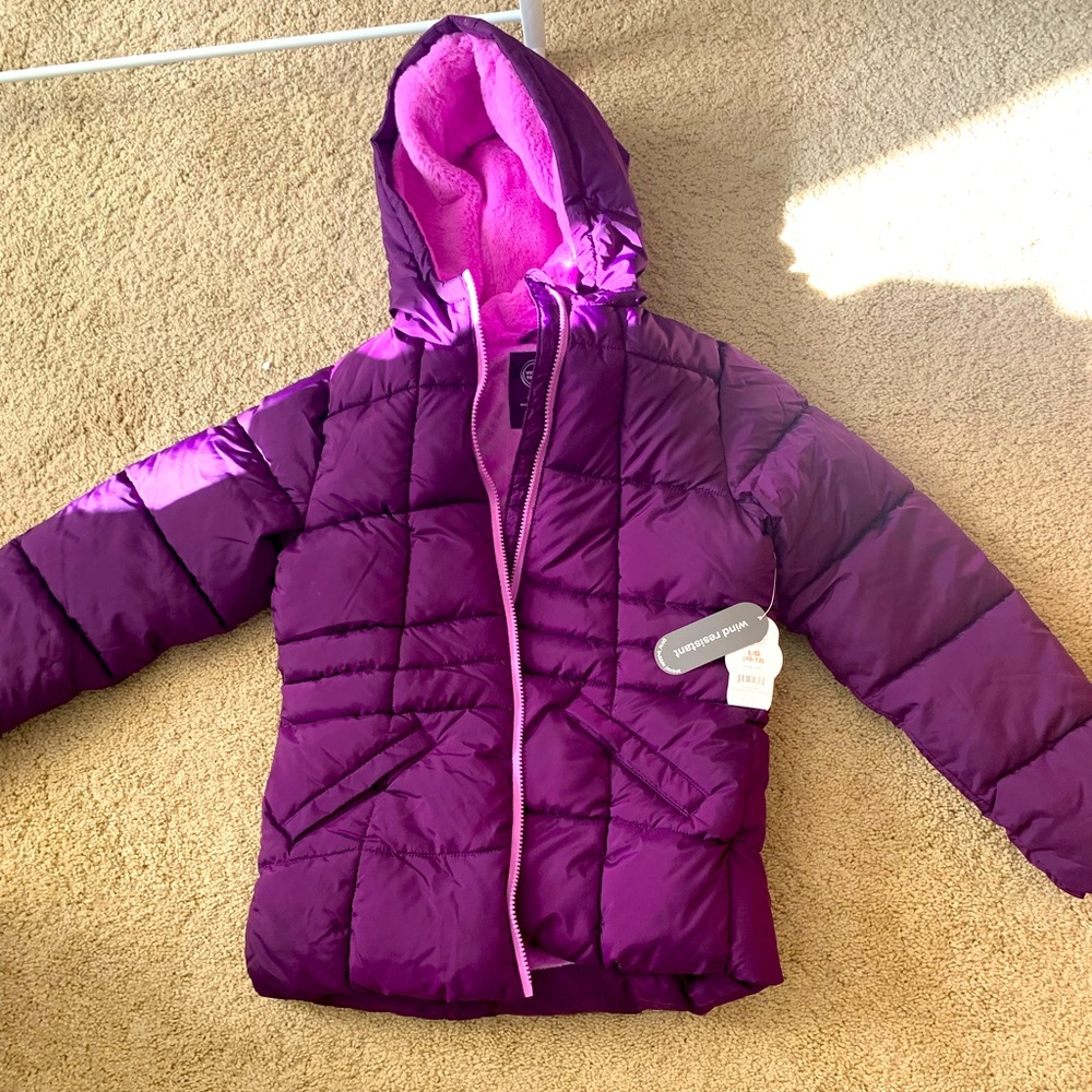 Brand new with tag never worn girl purple coat.